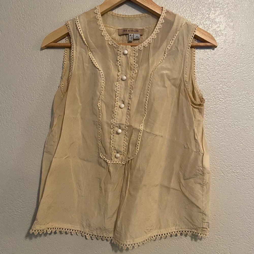 See By Chloé Cream Blouse